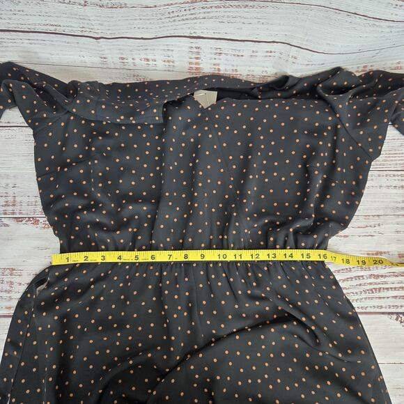J Jill Wearever Collection Midi Dress Size L Black Polka Dot Belted Lined NWT - Picture 11 of 14